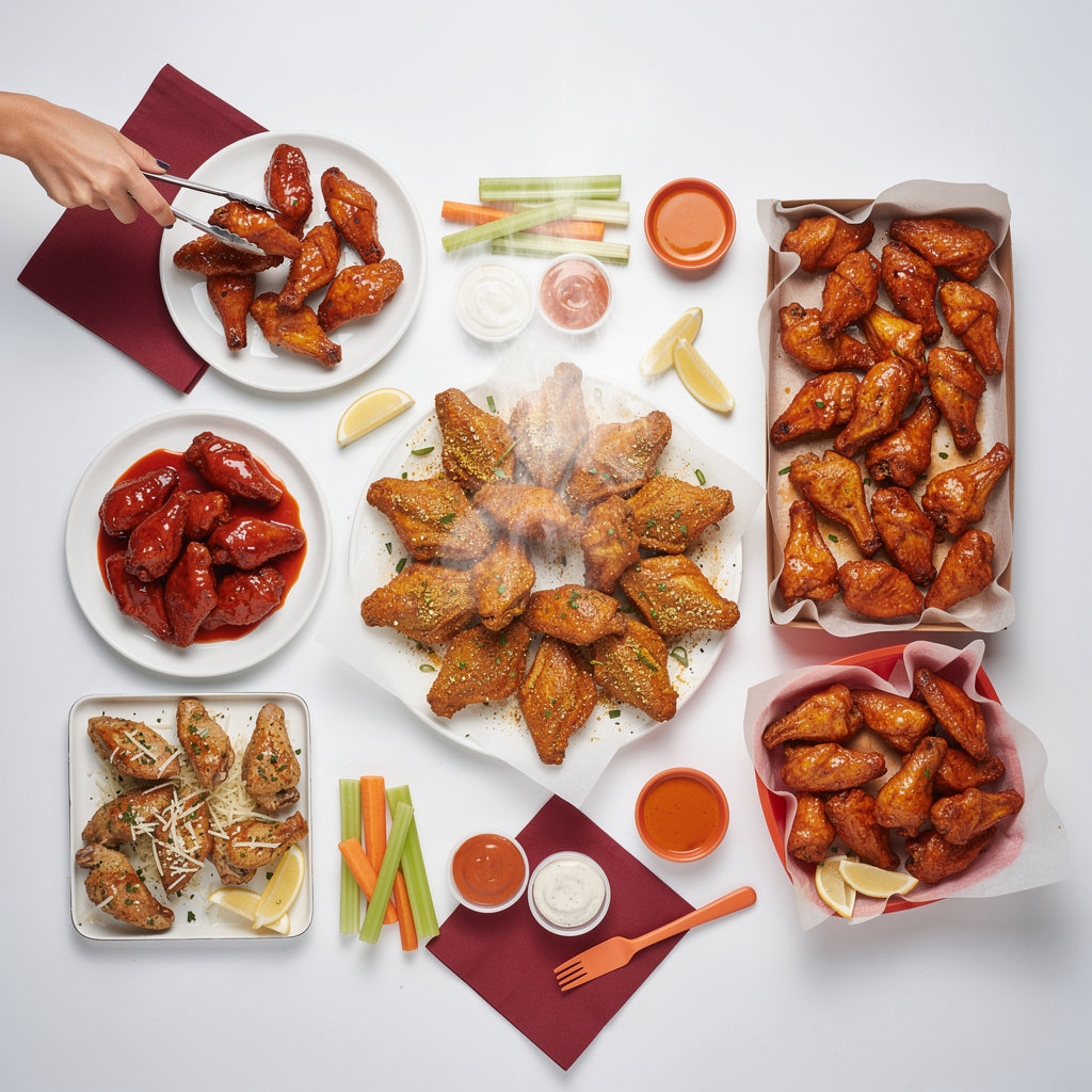 Wing station signature wings menu featuring fresh lemon pepper and specialty sauces in Louisville